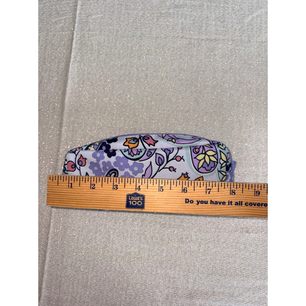 Vera Bradley makeup bag Pouch Purple Floral Paisley Good Zippered Cosmetic Case - Picture 3 of 10